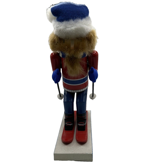 10th Anniversary NUTCRACKER Village 2002 Wooden MALE SKIER - Picture 2 of 9